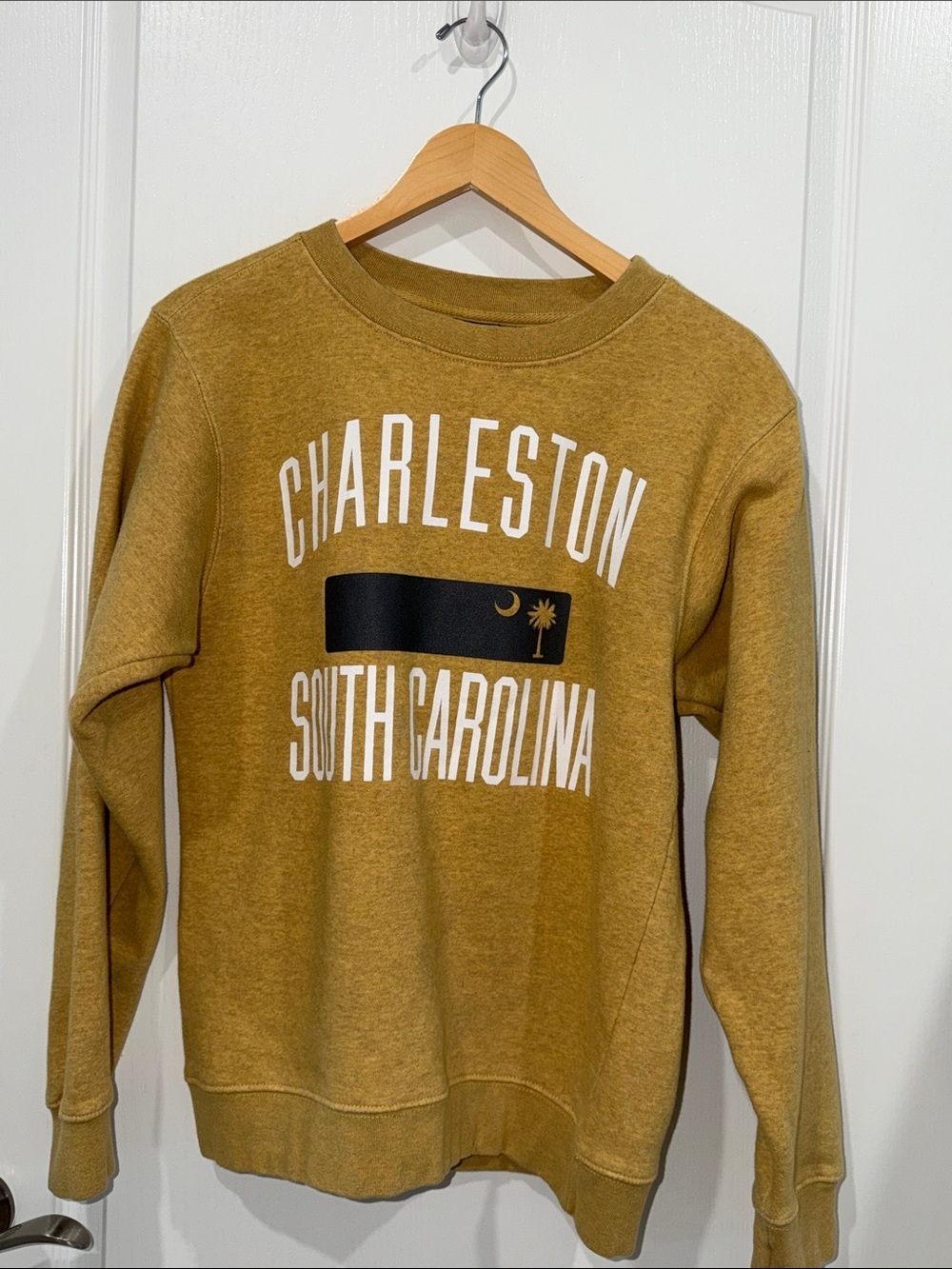 Charleston South Carolina Mustard Crewneck Sweatshirt by Outfitter Trading co.